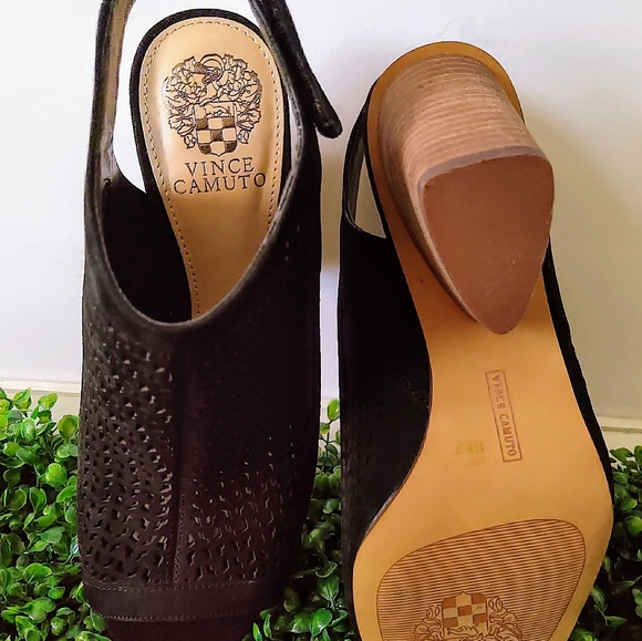 Vince Camuto Peep Toe Bootie in Black - Picture 3 of 3